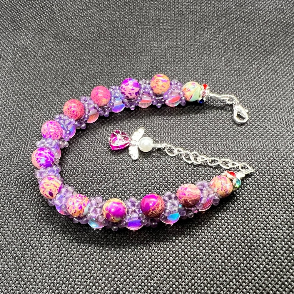 NEW Handmade “Oh my Goddess!” Bracelet Angel Purple